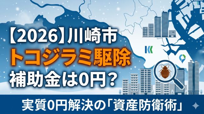 【2026】川崎市のトコジラミ駆除助成金は0円？自腹30万を回避する「実質0円」解決術とおすすめ業者3選