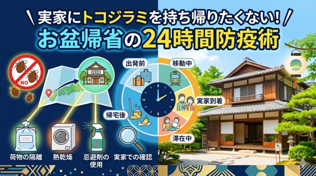実家にトコジラミを持ち帰りたくない！お盆帰省の24時間防疫術