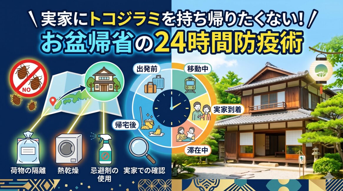 実家にトコジラミを持ち帰りたくない！お盆帰省の24時間防疫術