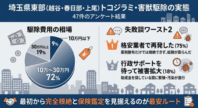 【独自調査】越谷・春日部の被害者47名が語る「費用のリアル」と「失敗談」