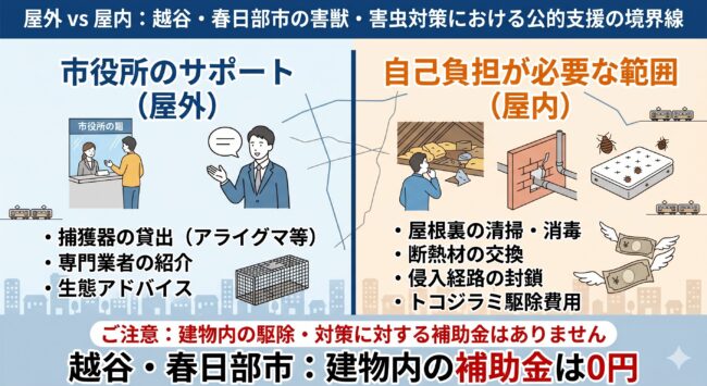 2026年度、越谷市・春日部市の害獣・トコジラミ駆除に「補助金」は出るのか？