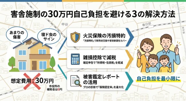 自腹30万円を回避せよ！埼玉県東部で「実質0円」解決を目指す3大ルート