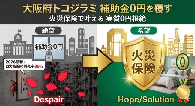 【2026】大阪市のトコジラミ駆除｜補助金ゼロを覆す「火災保険0円解決」と失敗しないおすすめ業者3選