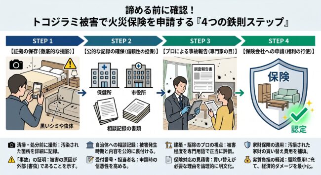 【資産防衛術】トコジラミ被害で火災保険を使う具体的ステップ