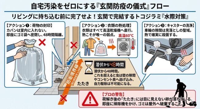 【帰宅編】家に入れない！玄関を「防疫の最終ライン」にする儀式