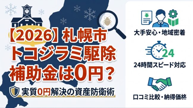 【2026】札幌市のトコジラミ駆除補助金は0円？自腹30万を回避し「実質0円」で根絶する資産防衛術とおすすめ業者3選