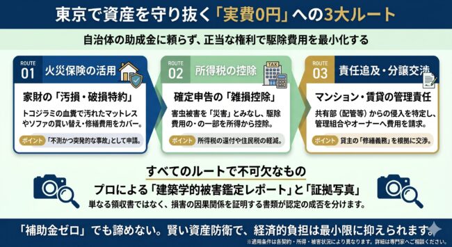 資産を守り抜く！東京で「実費0円」を目指す3大ルート