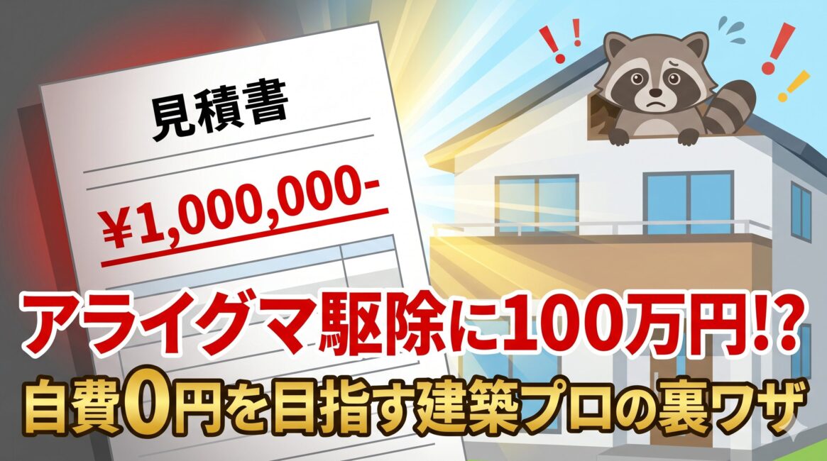 アライグマ駆除で100万円の見積もりが出た時に読む本。元駆除会社員が教える「高額になる4つの建築的理由」と悪質業者の見分け方【2026年最新】