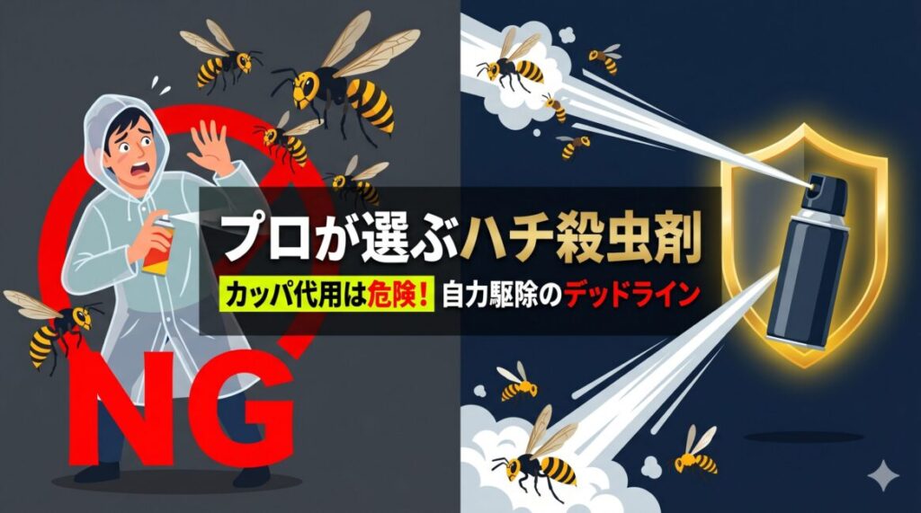 【修正用】【2026】プロが選ぶハチ殺虫剤おすすめ3選！カッパで代用は危険なNG行動と自力駆除のデッドライン