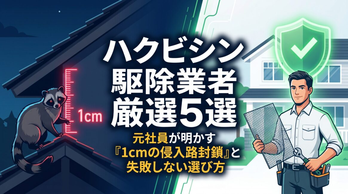 【2026最新】ハクビシン駆除業者おすすめ5選！元社員が教える「1cmの侵入路封鎖」と失敗しない選び方