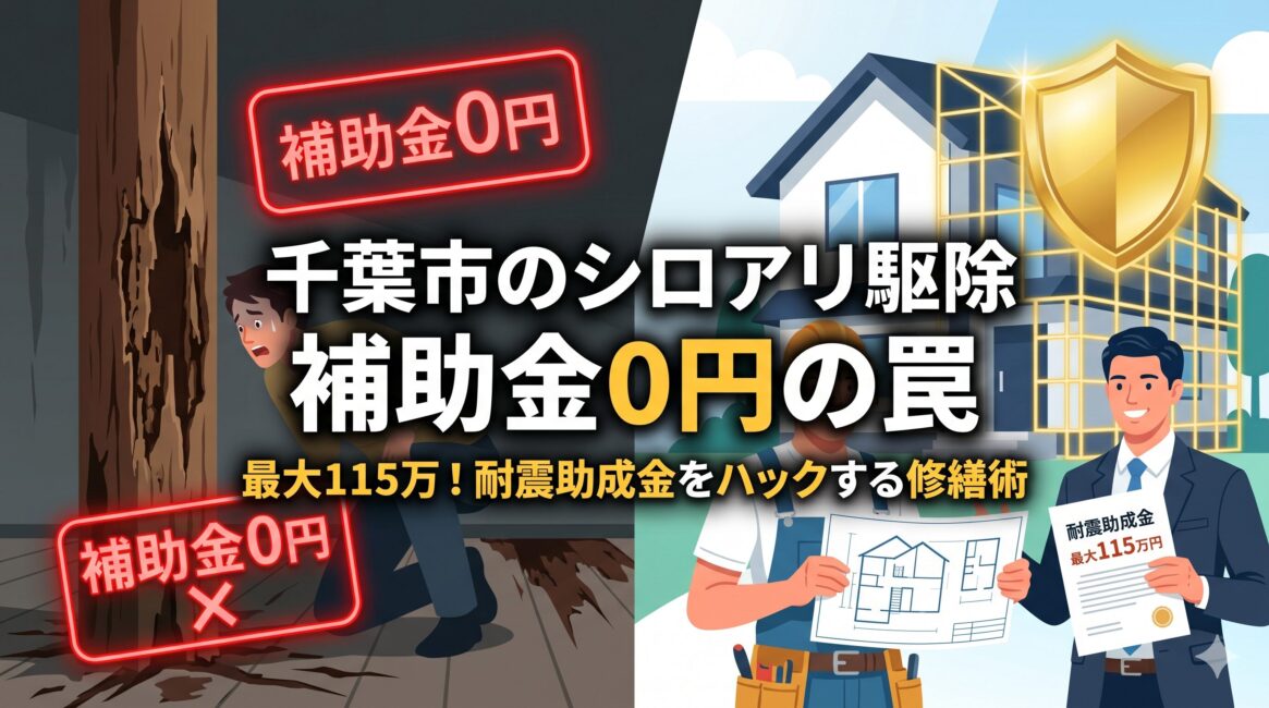 【大工プロが裏ワザ暴露】千葉市のシロアリ駆除補助金は0円!最大115万の耐震助成金をハックする修繕術