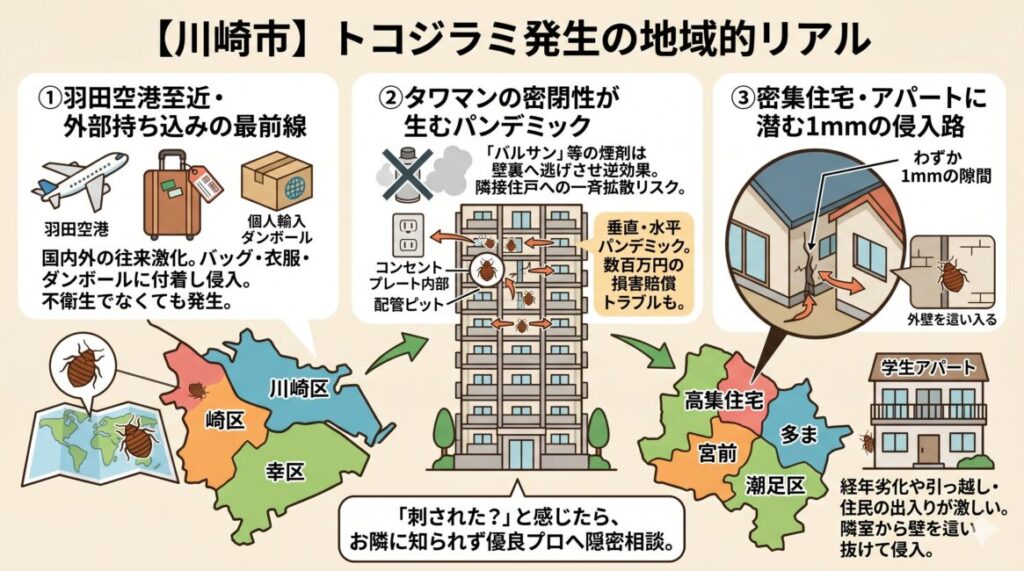 羽田空港直近・密集都市ならではの川崎市における「トコジラミ発生の地域的リアル」